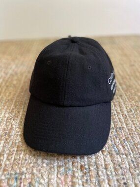 Calvin Klein NYC 1968 Black Wool Blend Adjustable Baseball Cap Hat Rare NWT
